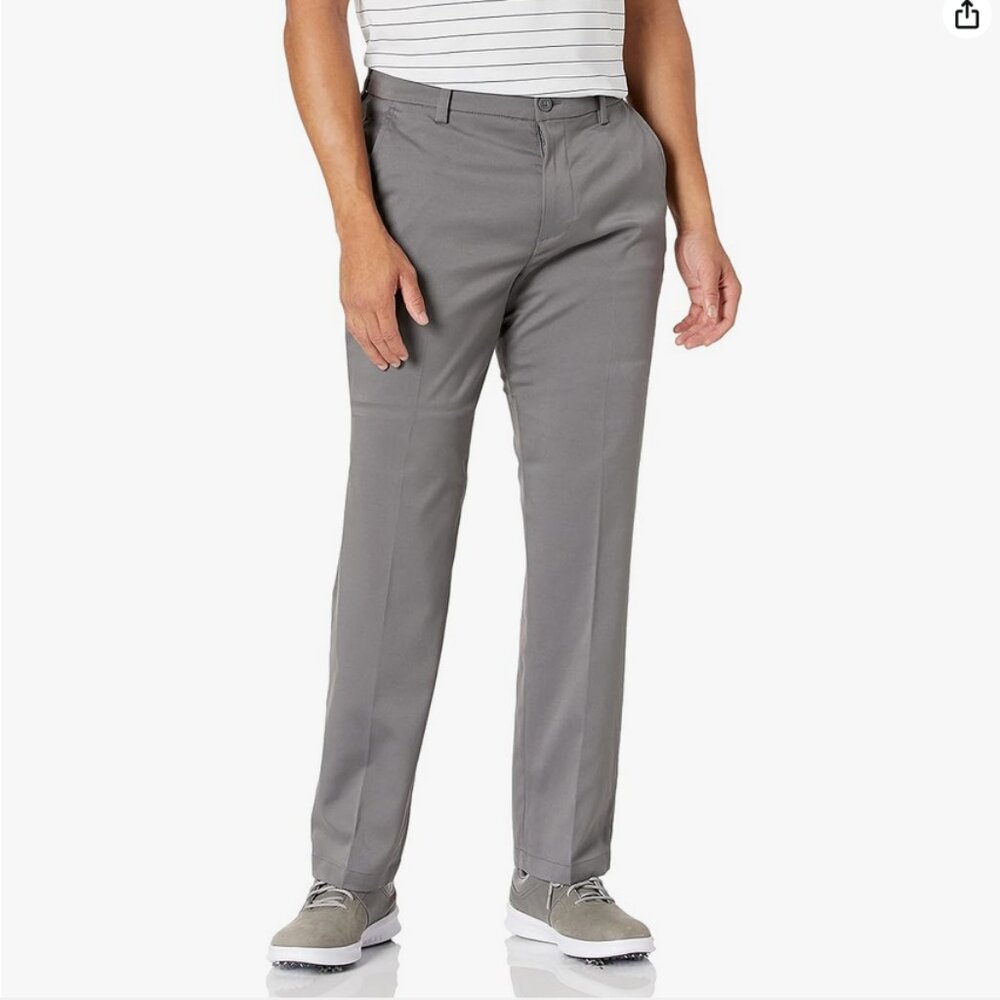 Amazon Essentials Men's Classic-Fit Stretch Golf Pant, 34Wx32L, Grey, Like New